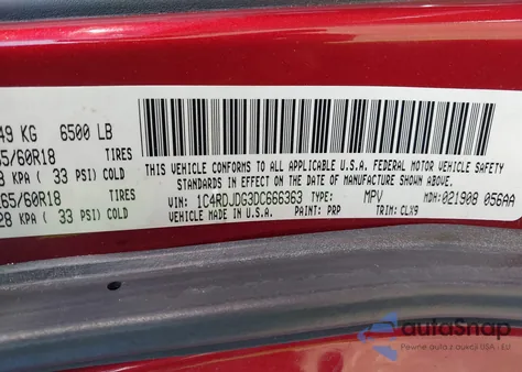 2013 Dodge Durango Crew from USA, damaged, VIN 1C4RDJDG3DC666363